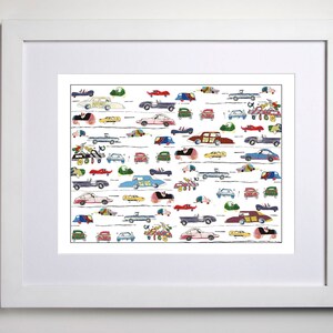 Boys Car Nursery Art Print: Modern Racing Decor