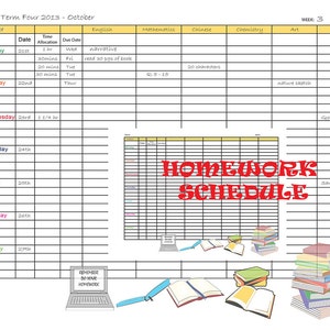 Instant Download Homework Scheduler Family Organizer Daily  Weekly Planner Printable Chore Chart To-Do List  Organizer