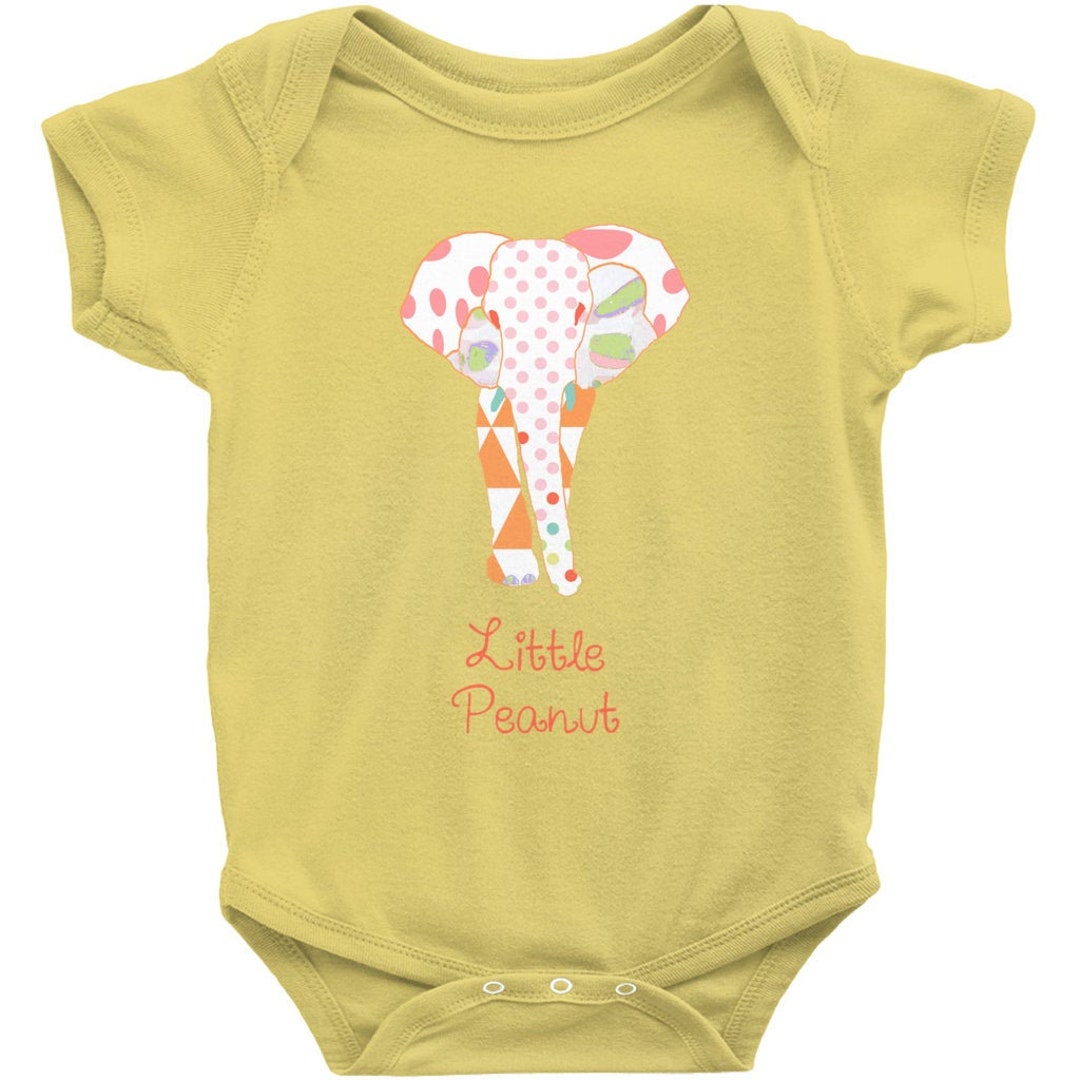 Girl Baby Onesie With Little Peanut Elephant Print. Baby Girl Etsy