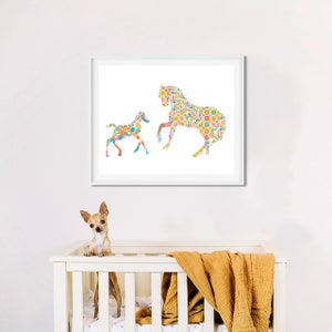 Abstract Horse Nursery Print - Unique Wall Art for Girls Room Decor - Perfect Gift for Horse Lovers