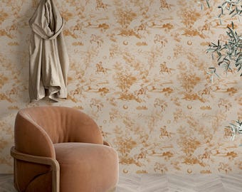 Cosmic Cowgirl Peel & Stick Wallpaper, Western Kids Room Decor