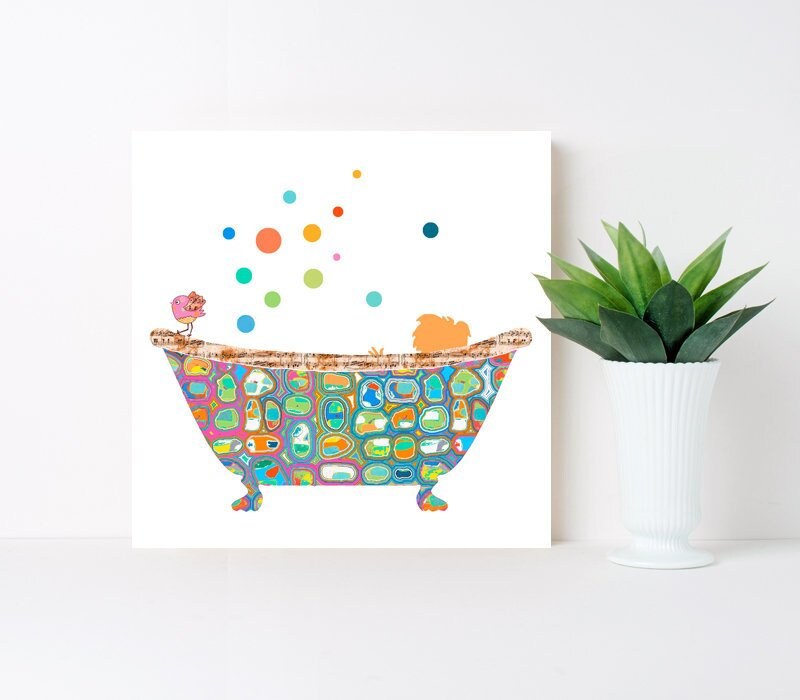 Kid Bathroom Wall Decor Kids Bathroom Wall Art Childrens Etsy