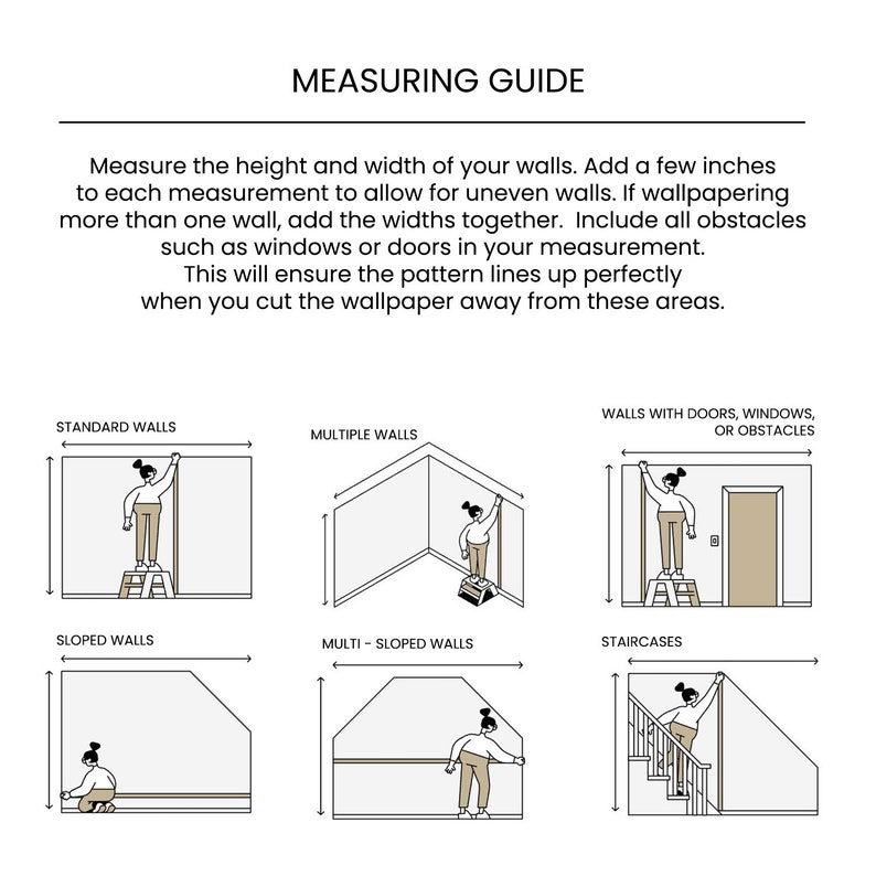 instructions for measuring the height and width of a wall