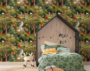 Woodland Wonderland Wallpaper Jaipur Garden Wall Decor For Kids Bedroom