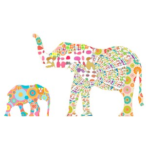 Modern Pink Elephant Wall Art Print for Girls Room - Unique Animal Wall Art Print Decor Nursery Gift