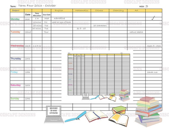 Daily Homework Chart