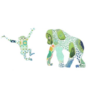 Jungle Nursery Art - Monkey Print for Baby Boys Room - Zoo Nursery Decor
