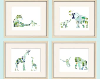 Jungle Animal Art Print Set: Safari Nursery Decor