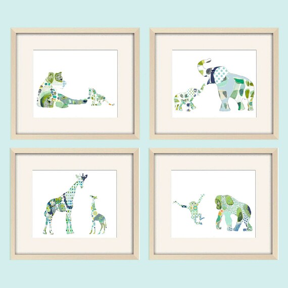 Jungle Animal Art Print Set: Safari Nursery Decor