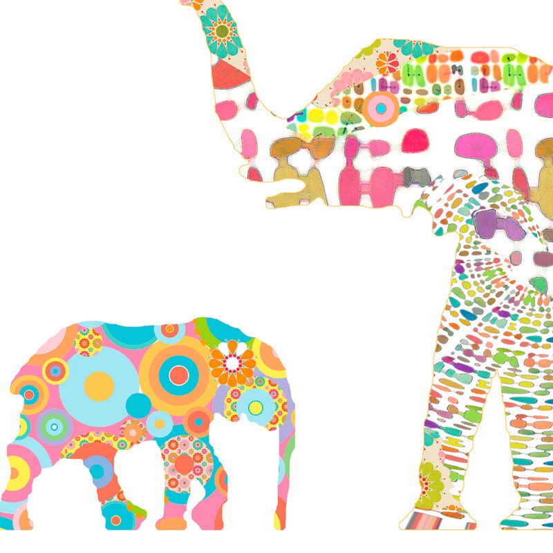 Animal Print Elephant Art Watercolor Art Animal Art Elephant Etsy