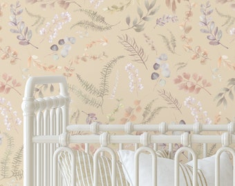 Floral Wallpaper Beige Pink Peel and Stick Wallpapers For Wall