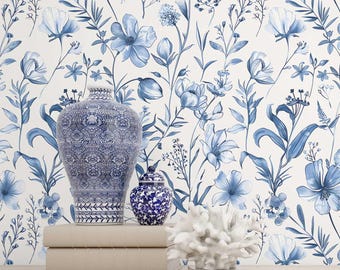 Light Blue Wallpaper For Walls Beautiful Floral Waterproof Wallpapers