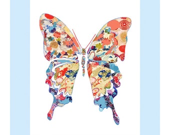 Floral Butterfly Art Print: Abstract Nursery Wall Decor