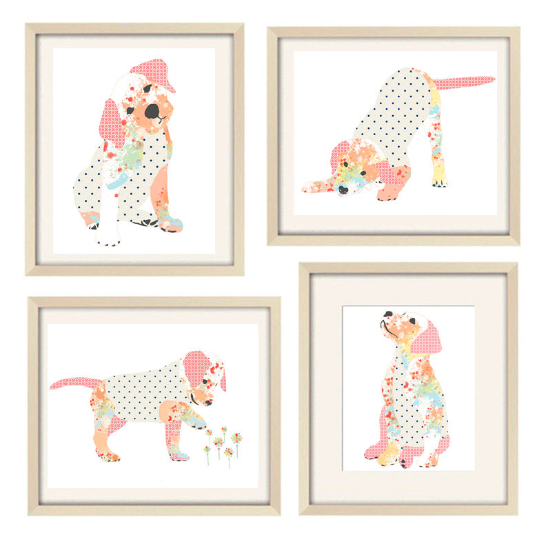 Wall Art for Dogs - Wall Decor for Dogs - Yellowbird Art & Design Fashion  Wall Decor - Pink Womens Girls Bedroom Decor Nursery Living room Baby Room