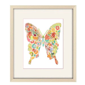 Floral Butterfly Nursery Art Print Set Pretty Wall Decor for Baby Girls Room Abstract Butterflies Artwork image 4