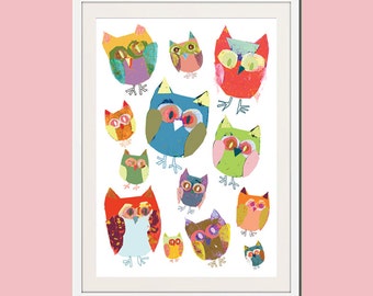 Owl Print - Nursery Wall Decor for Baby Girl - Wall Art for Girls Room - Nursery Decoration - Baby Shower Gift - Owl Art