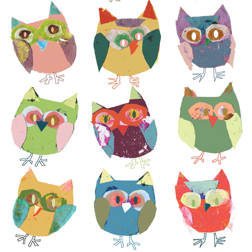 Owl print for baby nursery decor / woodland nursery art / | Etsy