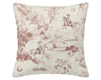 Coussin en velours côtelé pour une chambre de fille sur le thème western - Cadeau amusant pour une étudiante, une amie, une sœur ou une fille