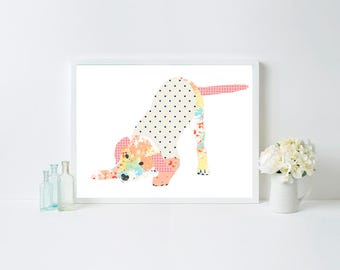 Puppy Nursery Art Print: Playful Labrador Decor