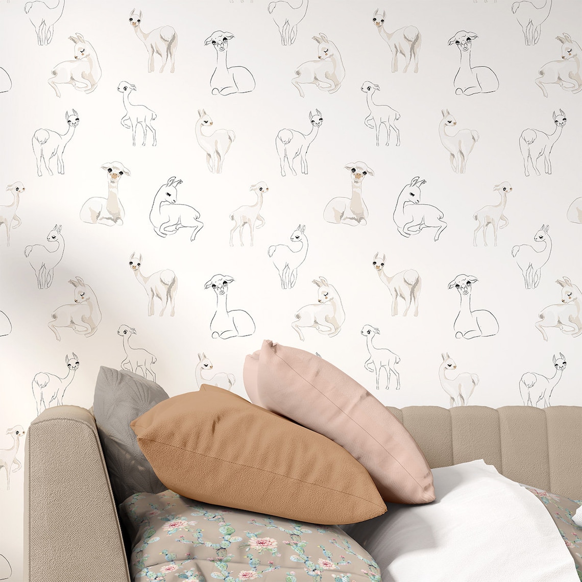 Kids Wallpaper for Gender Neutral Baby Nursery Decor. Baby | Etsy