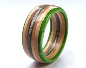 Recycled Skateboards, Wooden Ring, Handmade Ring, Mens Women 39 s Gifts, Wood Ring, Wooden Jewellery, Skateboard Ring, Cool Ring, Recycled Ring