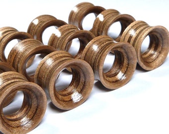 Wood Tunnels Recycled Skateboards Wood Tunnel Wooden Plug Wooden Plugs Ear Plugs Ear Gauge Gauges Pair Of Tunnels Plugs and Tunnels