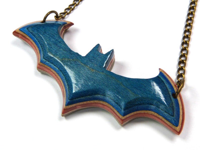 Batman Gifts Vampire Bat Recycled Skateboards Bat Necklace Dramatic Necklace Bat Pendant Gothic Bat Necklace Bat Charm Necklace