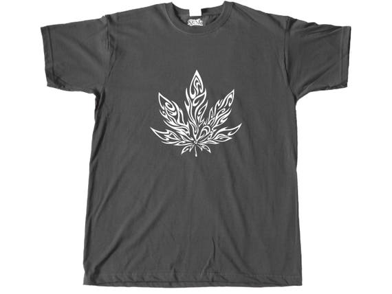 WEED T SHIRT Cannabis Leaf Marijuana Spliff Clothing HANDMADE Cool Clothes Gifts