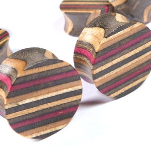 Recycelte Skateboards, 20mm (13/16&quot;) Plugs, Plugs und Tunnel, Ohrstöpsel, Holz Plug, Holztunnel, Holz plugs, Holztunnel, Gauges