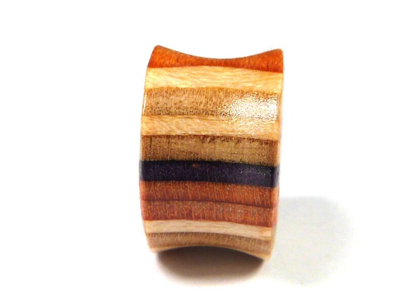 Plugs and Tunnels Ear Plugs Wooden Plugs Single Plug Wood Tunnels Gauges Wooden Plug Ear Gauge Recycled Skateboards Wood Tunnel