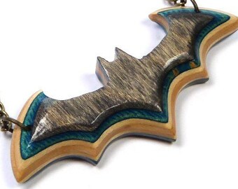Recycled Skateboards, Bat Necklace, Bat Pendant, Vampire Bat, Dramatic Necklace, Gothic Bat Necklace, Bat Charm Necklace