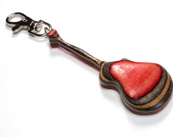 Recycled Skateboards, Guitar Player Gift, Guitar Gift, Music Teacher Gift, Guitarists Gift, Guitar Keyring, Guitar Bag Accessories, Backpack