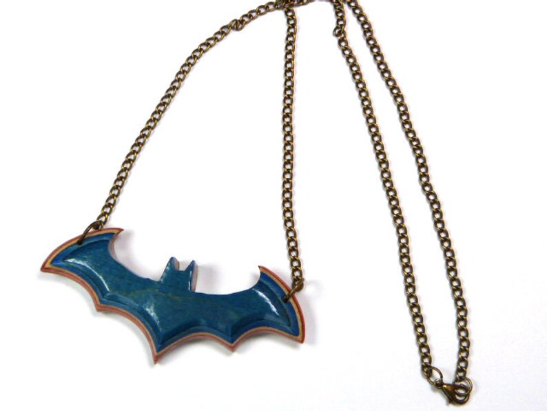 Batman Gifts Vampire Bat Recycled Skateboards Bat Necklace Dramatic Necklace Bat Pendant Gothic Bat Necklace Bat Charm Necklace
