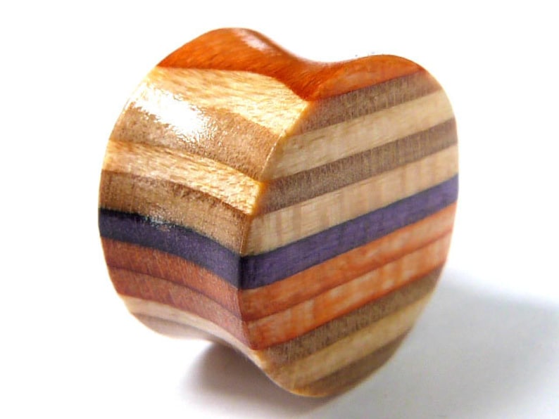 Plugs and Tunnels Ear Plugs Wooden Plugs Single Plug Wood Tunnels Gauges Wooden Plug Ear Gauge Recycled Skateboards Wood Tunnel