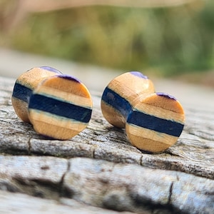 Recycled Skateboards, 6mm (1/4&quot;) 2g Plugs, Plugs and Tunnels, Ear Gauge, Wooden Plug, Wood Tunnel, Wooden Plugs, Wood Tunnels, 2 Gauge