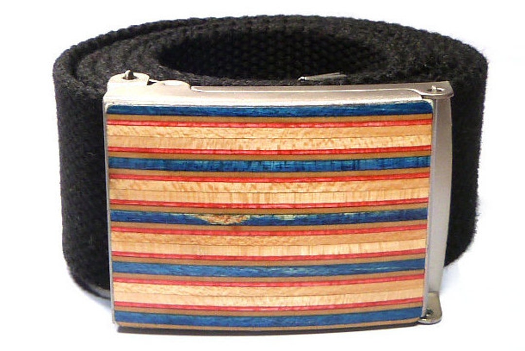 Skateboard Belt Buckle Reclaimed Handmade Blue & Red Buckle Etsy