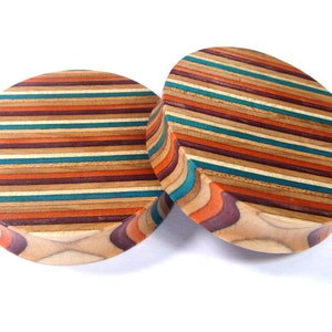 Recycled Skateboards, 48mm (1 7/8&quot;) Plugs, Plugs and Tunnels, Ear Gauge, Wooden Plug, Wood Tunnel, Wooden Plugs, Wood Tunnels, Gauges