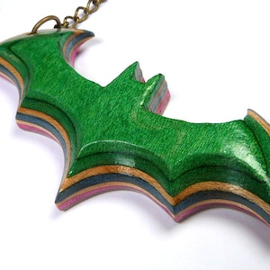 Recycled Skateboards, Bat Necklace, Bat Pendant, Vampire Bat, Dramatic Necklace, Gothic Bat Necklace, Bat Charm Necklace