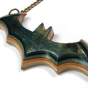Recycled Skateboards, Bat Necklace, Bat Pendant, Vampire Bat, Dramatic Necklace, Gothic Bat Necklace, Bat Charm Necklace
