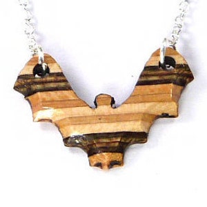 Recycled Skateboards, Bat Necklace, Bat Pendant, Vampire Bat, Dramatic Necklace, Gothic Bat Necklace, Bat Charm Necklace