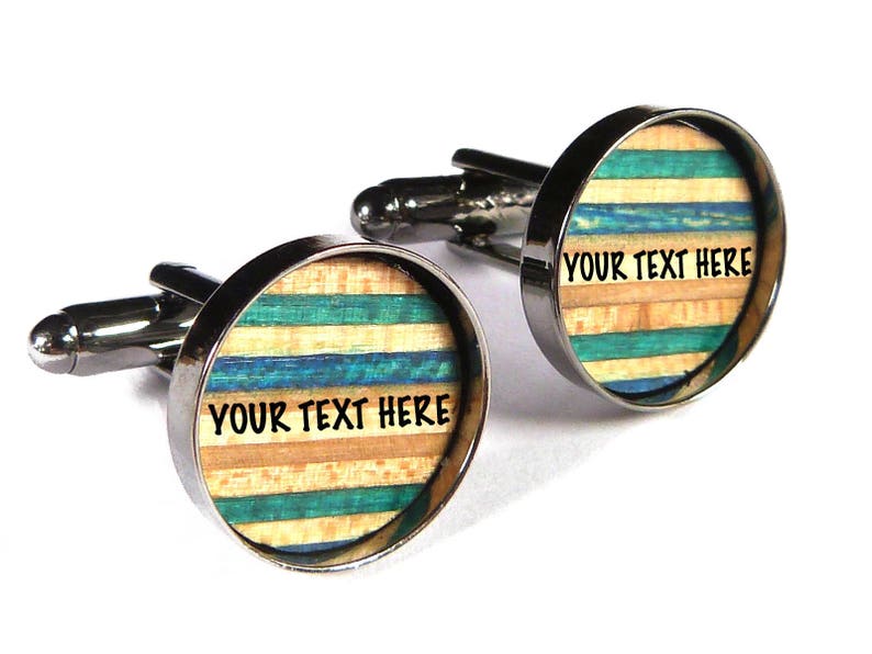 Wood Cufflinks Custom Cufflinks Wooden Cufflinks Unique Cufflinks Mens Cufflinks Recycled Skateboards Round Cufflinks Mens Gifts