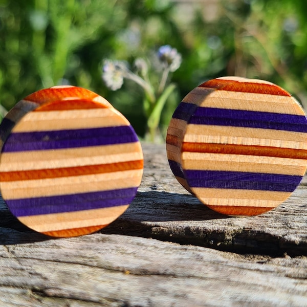 Recycled Skateboards, 22mm (7/8") Plugs, Plugs and Tunnels, Ear Gauge, Wooden Plug, Wood Tunnel, Wooden Plugs, Wood Tunnels, Gauges