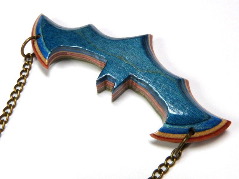 Batman Gifts Vampire Bat Recycled Skateboards Bat Necklace Dramatic Necklace Bat Pendant Gothic Bat Necklace Bat Charm Necklace