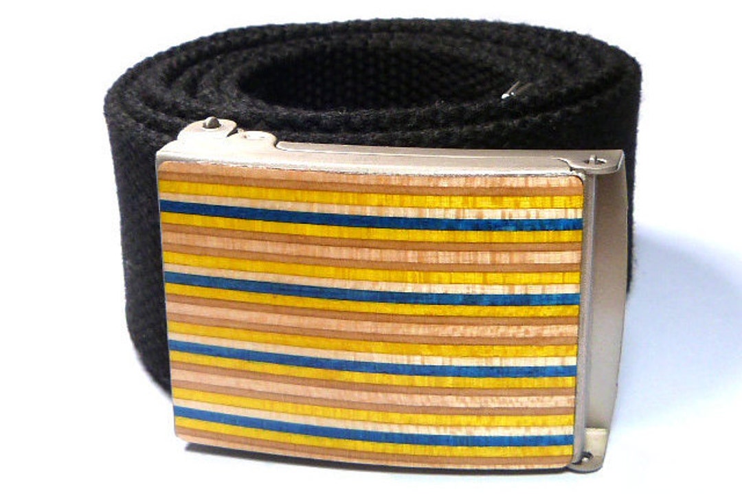 Skateboard Belt Buckle Handmade Yellow & Blue Buckle With Etsy