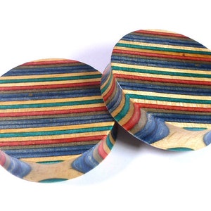 Recycelte Skateboards, 42mm (1 5/8&quot;) Plugs, Plugs and Tunnels, Ohrspuren, Holz plug, Holz Tunnel, Holz Plugs, Holz tunnels, Gauges