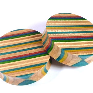 Recycled Skateboards, 40mm (1 9/16&quot;) Plugs, Plugs and Tunnels, Ear Gauge, Wooden Plug, Wood Tunnel, Wooden Plugs, Wood Tunnels, Gauges