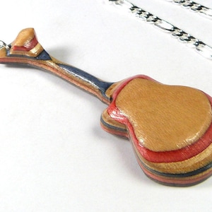 Recycled Skateboards, Guitar Necklace, Guitar Gift, Musician Gifts, Wooden Jewelry, Unique Gifts, Cool Gifts, Best Gifts, Wooden Jewellery