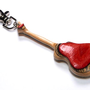 Recycled Skateboards, Guitar Player Gift, Guitar Gift, Music Teacher Gift, Guitarists Gift, Guitar Keyring, Guitar Bag Accessories, Backpack