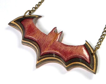 Recycled Skateboards, Bat Necklace, Bat Pendant, Vampire Bat, Dramatic Necklace, Gothic Bat Necklace, Bat Charm Necklace