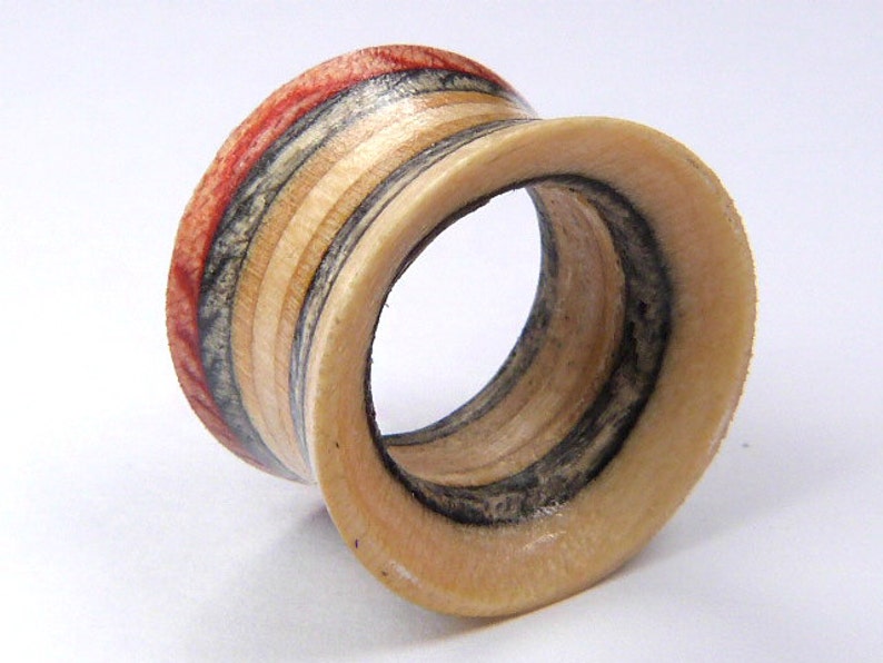 Wood Tunnels Recycled Skateboards Wood Tunnel Wooden Plug Wooden Plugs Ear Plugs Ear Gauge Gauges Pair Of Tunnels Plugs and Tunnels